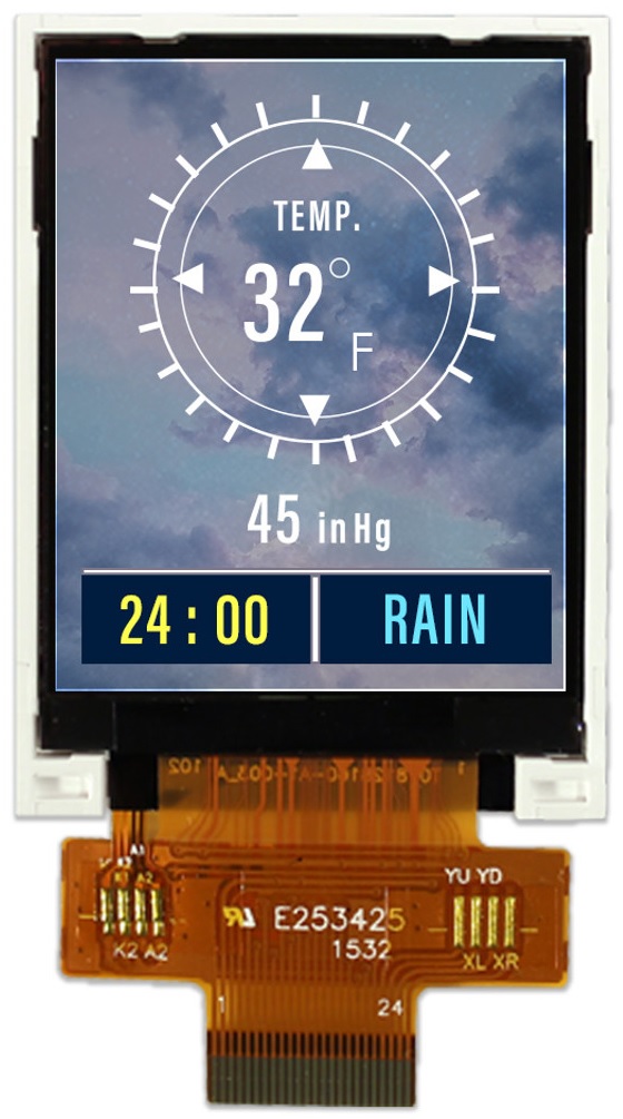 NEWHAVEN DISPLAY INTERNATIONAL NHD-1.8-128160EF-CTXI#-F TFT LCD Colour Display, 1.8in, 128 x 160pixels