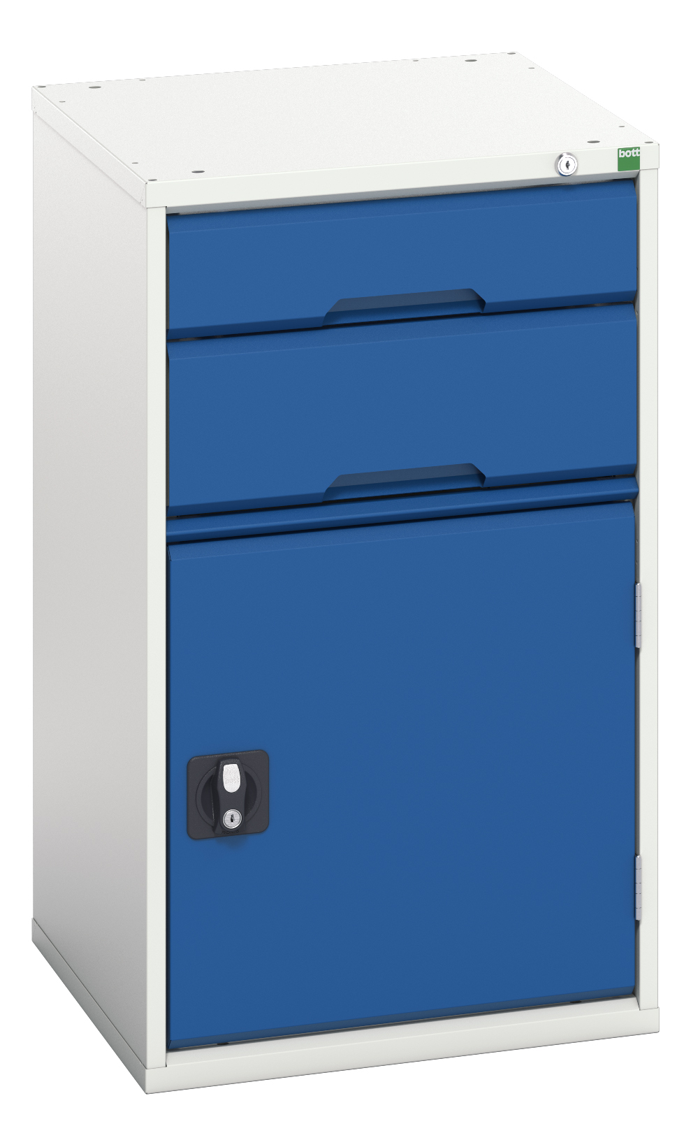 Bott 2 Drawer Unit, Steel, 900mm x 525mm x 550mm, Blue, Grey