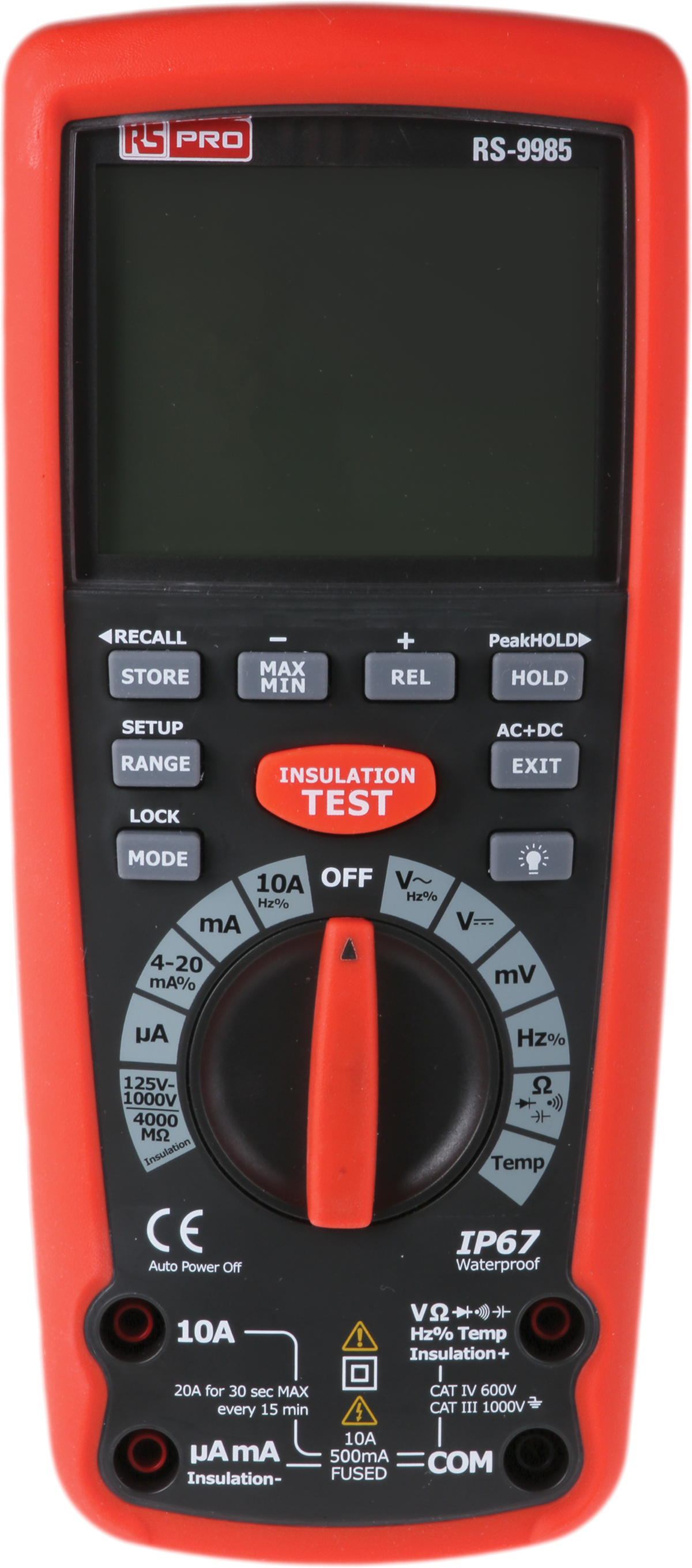 RS PRO RS-9985 Insulation Tester, 125V Min, 1000V Max, 4GΩ Max, CAT III 1000V