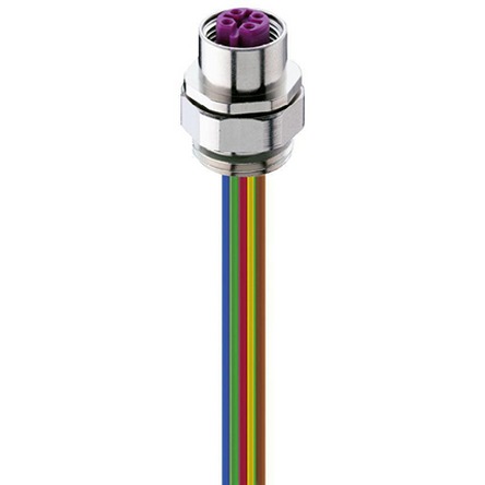 Lumberg Automation Connector, 5 Contacts, Front, M12 Connector, Socket, Female, IP65, IP67, 0976 PFC Series