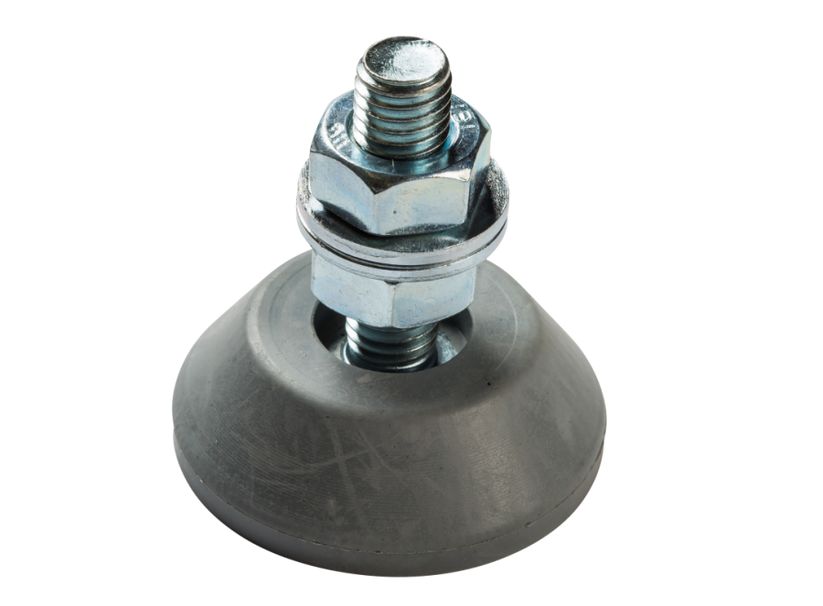 Serious 10mm 46mm Dia. Vulcanised Rubber Levelling Adjustable Foot, 40kg Static Load Capacity