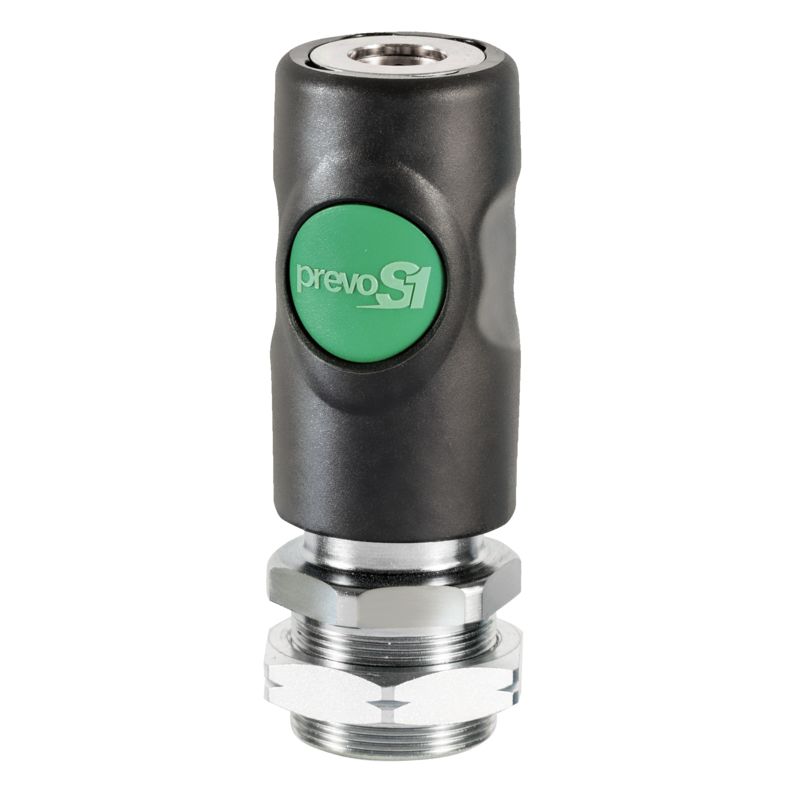 PREVOST Composite Body Male Safety Quick Connect Coupling For Bulkhead, G 1/2 Male Threaded