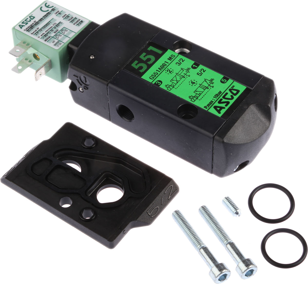 EMERSON – ASCO 3/2, 5/2 Pneumatic Solenoid Valve - Pilot/Spring G 1/4 551 Series 230V ac