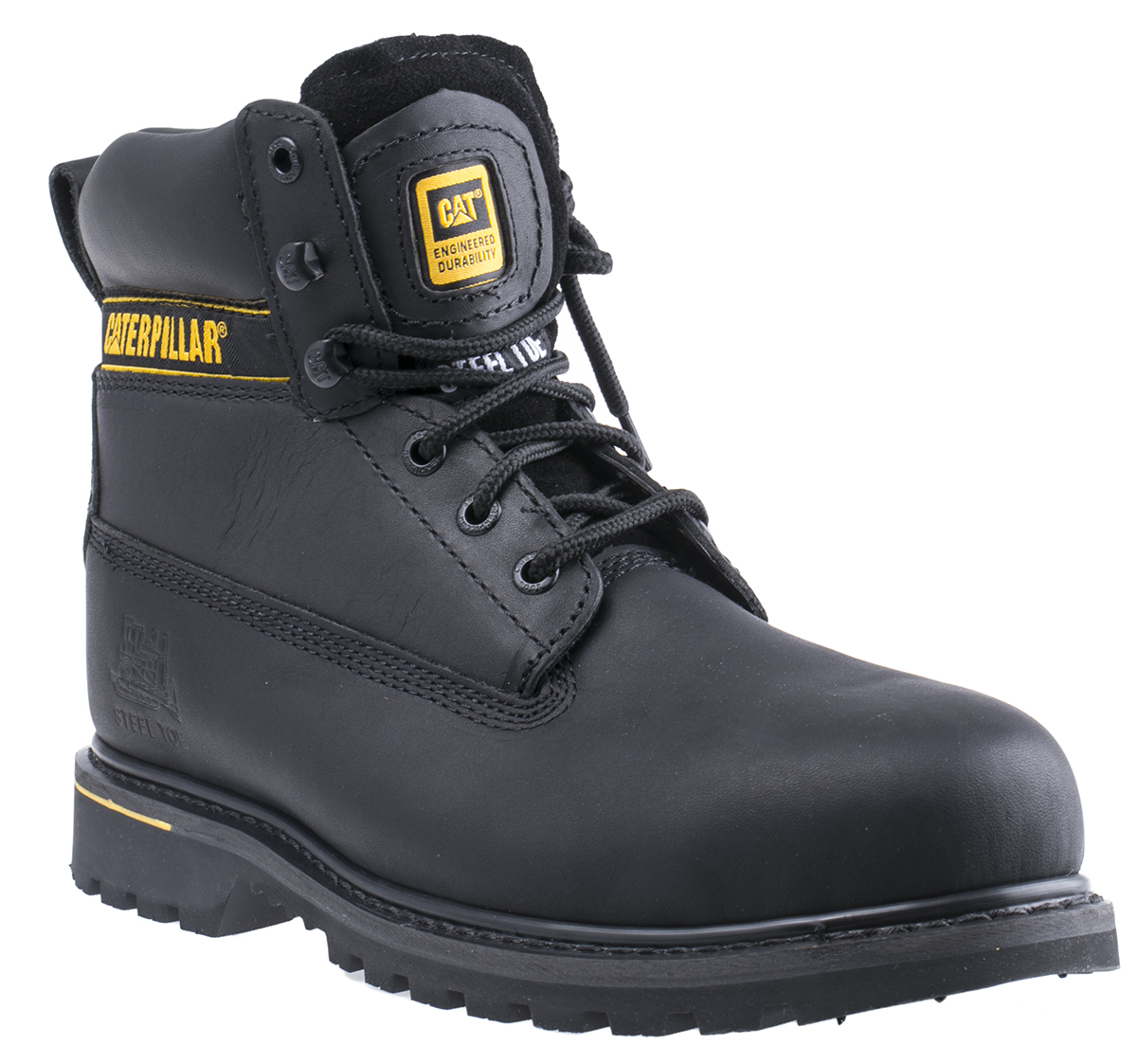CAT Holton Black Steel Toe Capped Men's Safety Boots, UK 10, EU 44