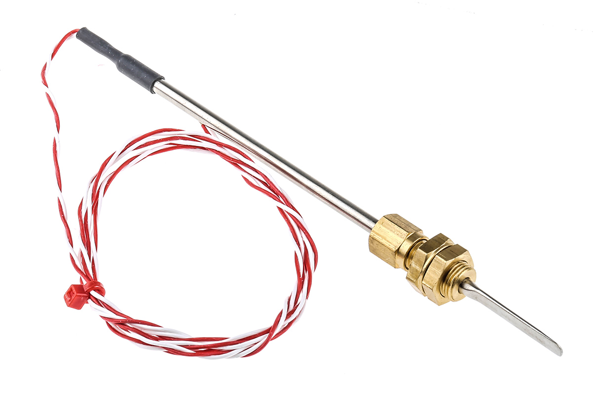 RS PRO PT100 RTD Sensor, 4mm Dia, 150mm Long, 2 Wire, G1/8, Class B +250°C Max