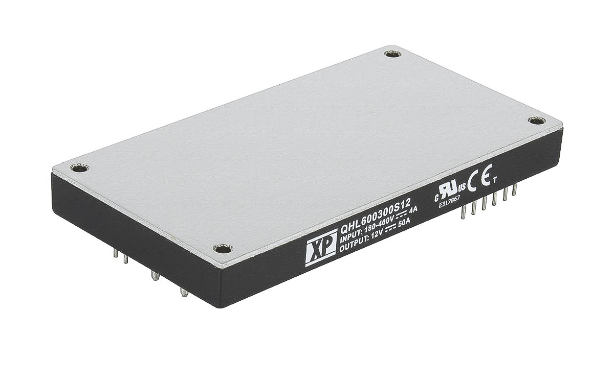 XP Power QHL600 DC-DC Converter, 12V dc/ 50A Output, 180 → 425 V dc Input, 600W, Through Hole, +100°C Max Temp