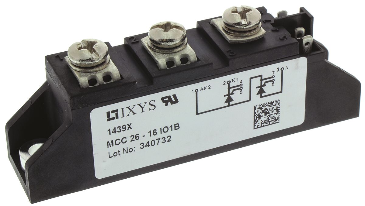 IXYS MCC26-16IO1B, Dual Thyristor Module 1600V, 32A 100mA
