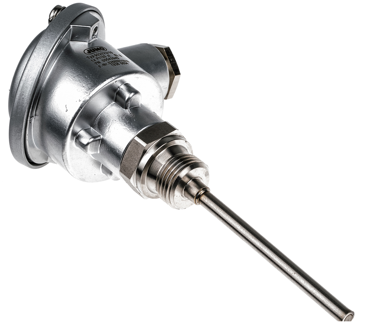 Jumo PT100 Temperature Sensor, 6mm Dia, 100mm Long, +200°C Max