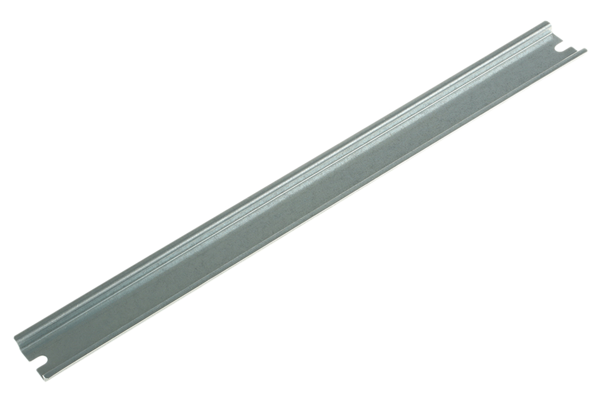 Fibox Steel Unperforated DIN Rail, Top Hat Compatible, 335mm x 35mm x 8mm
