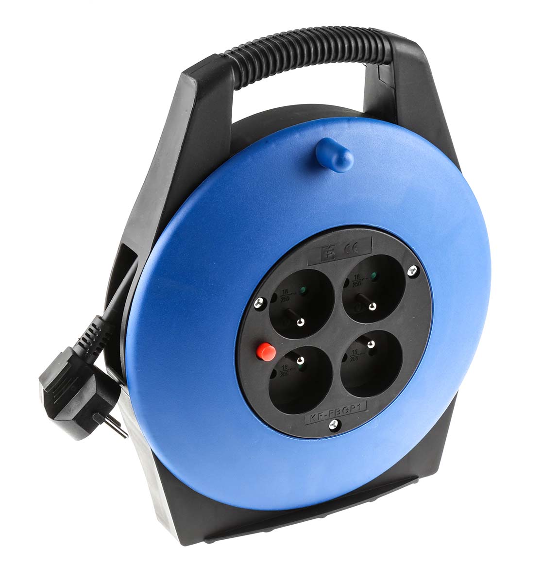 RS PRO 10m 4 Socket Type E - French Cable Reel Semi-enclosed Reel, 230 V ac