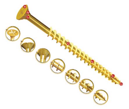 UNIFIX VORTEX Pozidriv Countersunk Steel Wood Screw, Yellow Passivated, Zinc Plated, 4mm Thread, 70mm Length