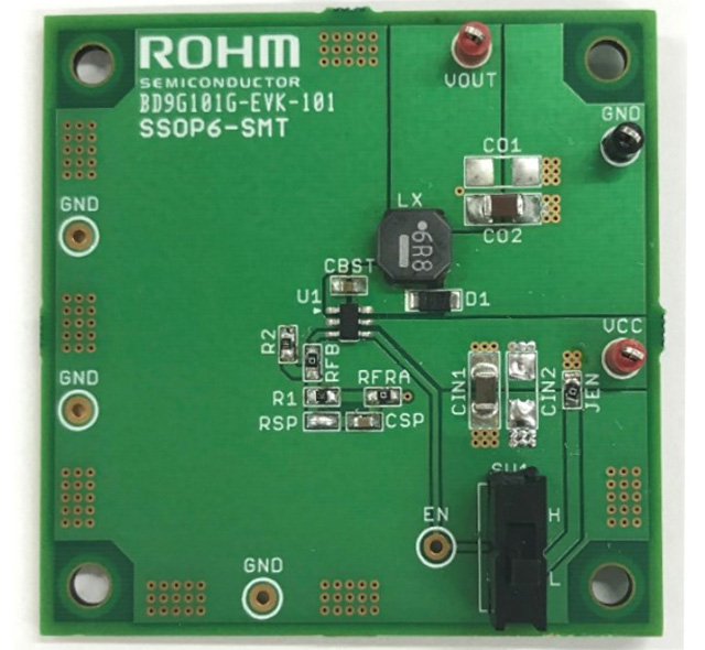 ROHM BD9G101G-EVK-101 Buck Regulator for BD9G101G for Step-Down Switching Regulator