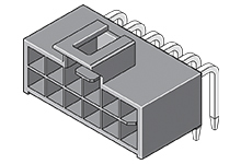 Molex Nano-Fit Series Right Angle Through Hole PCB Header, 6 Contact(s), 2.5 mm Pitch, 2 Row, Shrouded