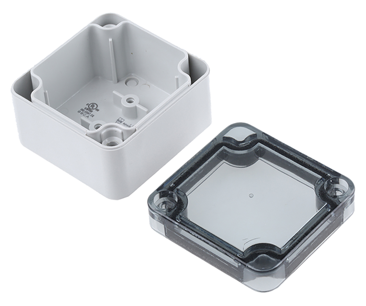 Spelsberg TK PC Series Grey Polycarbonate Enclosure, IP66, Transparent Lid, 52 x 50 x 35mm
