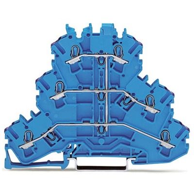 WAGO 2002-3209 TOPJOB S Series Blue, 2.5mm², 3-Level, Push In Termination, ATEX, CSA, IECEx