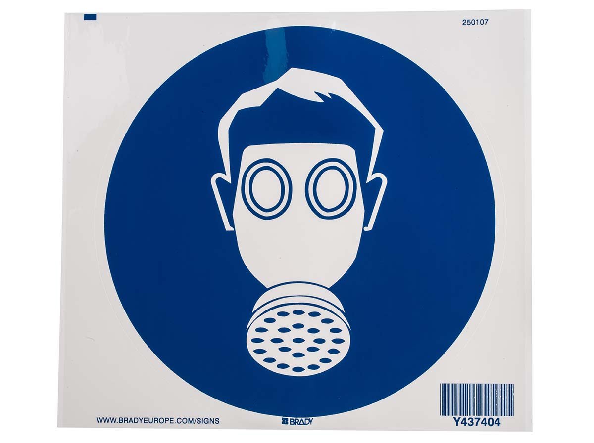 Brady PET Mandatory Respiratory Protection Sign With Pictogram Only Text