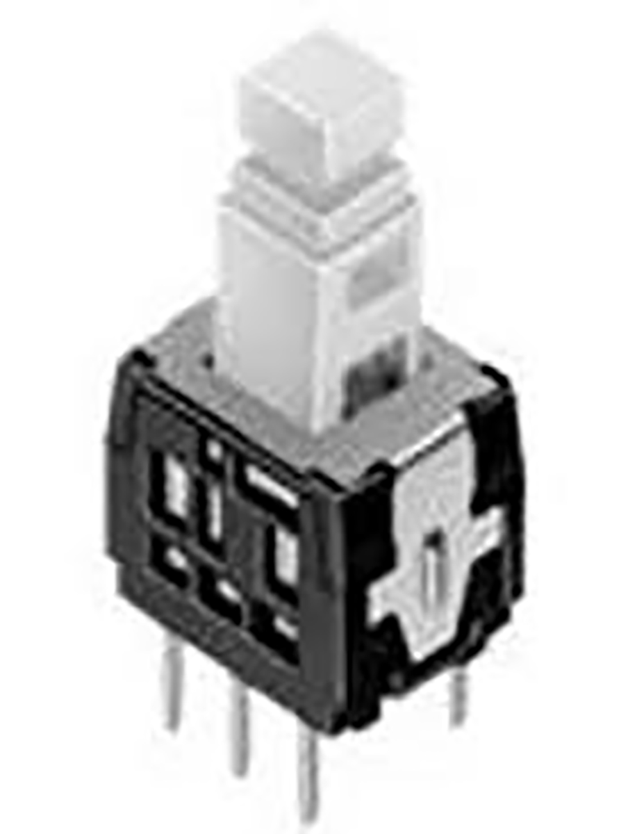 Alps Alpine Push Button Switch, Latching, PCB, DPDT, 30V dc