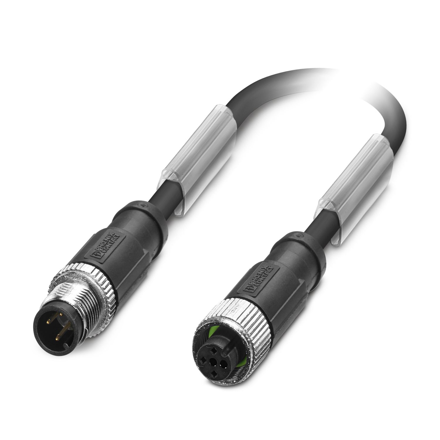 Phoenix Contact Male 3 way M12 to Female 3 way M12 Sensor Actuator Cable, 3 m