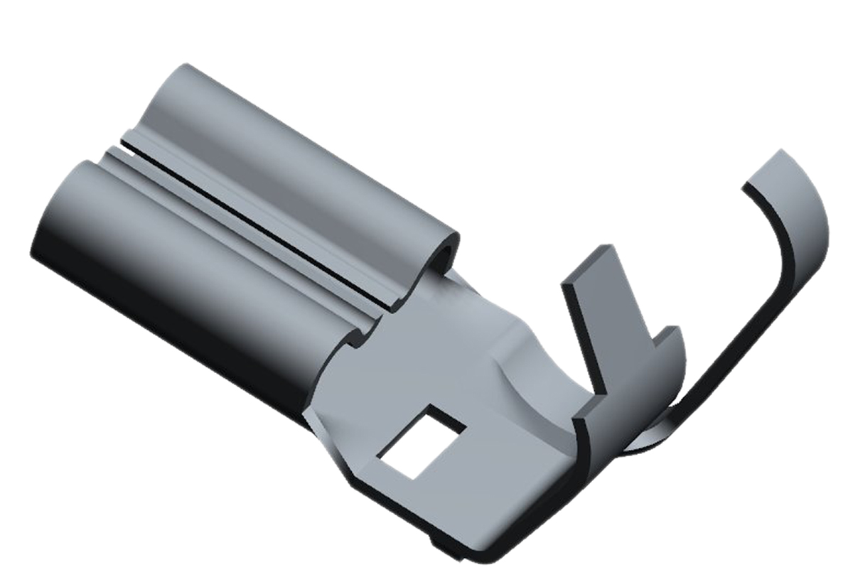 TE Connectivity FASTON .187 Grey Uninsulated Female Spade Connector, Flag Terminal, 4.75 x 0.81mm Tab Size, 0.5mm² to