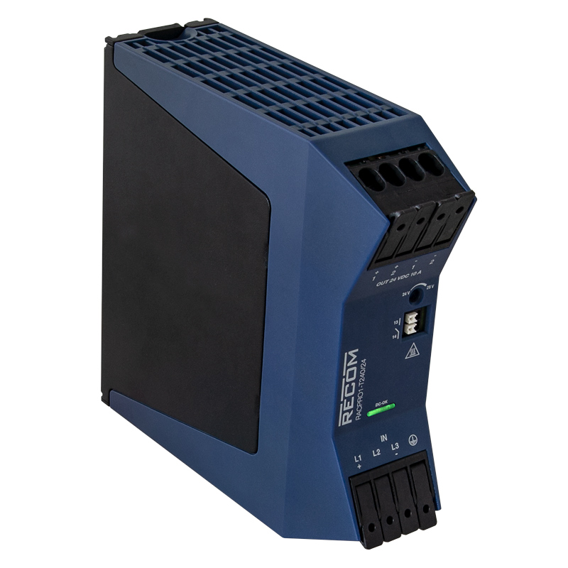 Recom RACPRO1-T240 DIN Rail Power Supply, 320-575V ac ac, dc Input, 24-28V dc dc Output, 10A Output, 240W