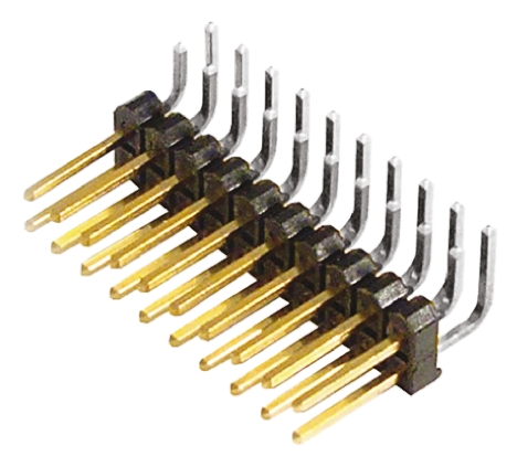 Samtec TSW Series Right Angle Through Hole Pin Header, 20 Contact(s), 2.54 mm Pitch, 2 Row, Unshrouded