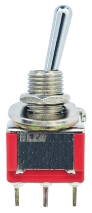 TE Connectivity Toggle Switch, Panel Mount, (On)-Off-(On), SPDT, Through Hole Terminal, 20V