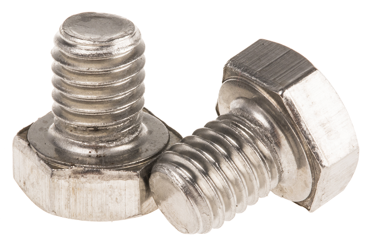RS PRO Plain Stainless Steel, Hex Bolt, M8 x 10mm