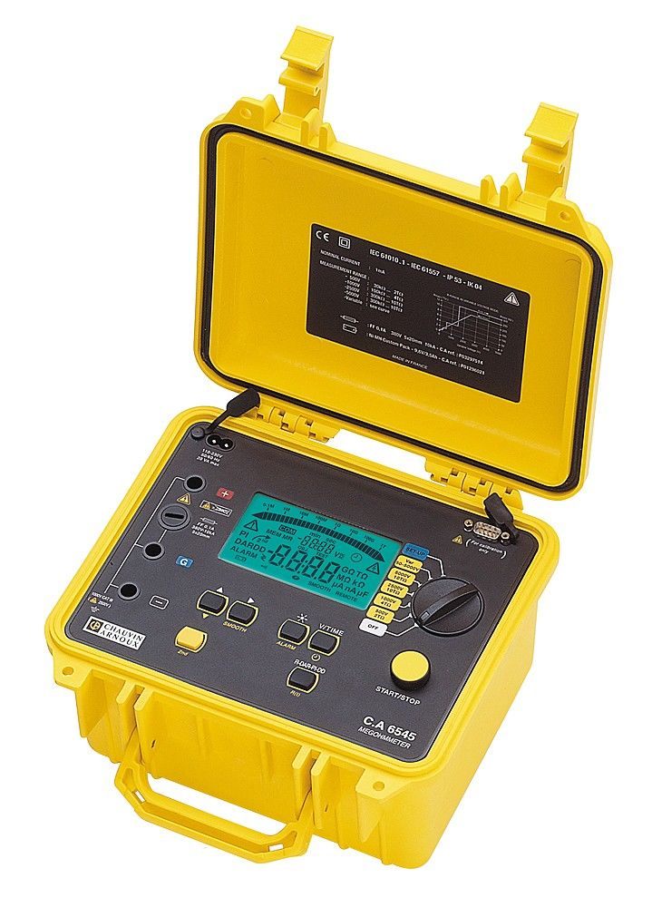 Chauvin Arnoux CA 6545 Insulation Resistance Tester, 40V Min, 5100V Max, 10000GΩ Max