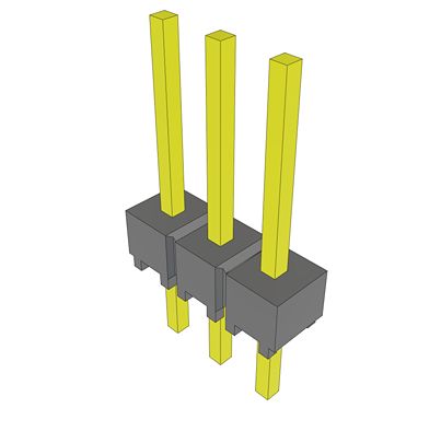 Samtec MTSW Series Vertical Through Hole PCB Header, 3 Contact(s), 2.54 mm Pitch, 1 Row, Unshrouded