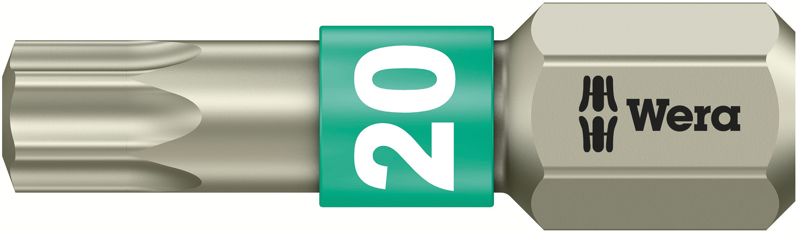 Wera Torx Screwdriver Bit, TX 20 Tip, 25 mm Overall