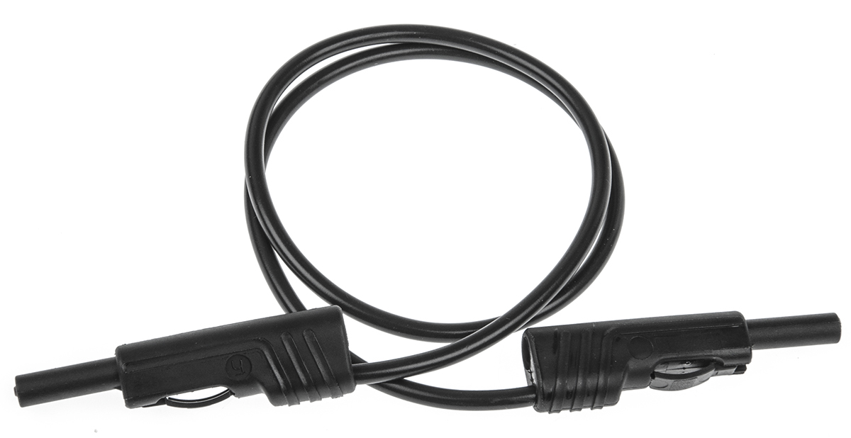 Hirschmann Test & Measurement Test lead, 16A, 60V dc, Black, 500mm Lead Length