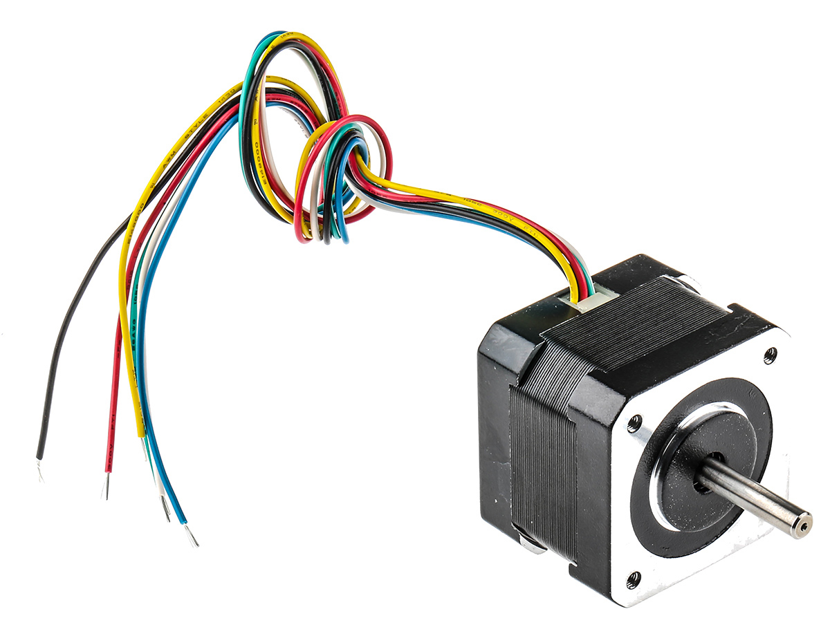 RS PRO Hybrid Stepper Motor, 9.6 V, 1.8°, 42.3 x 42.3mm Frame, 5mm Shaft