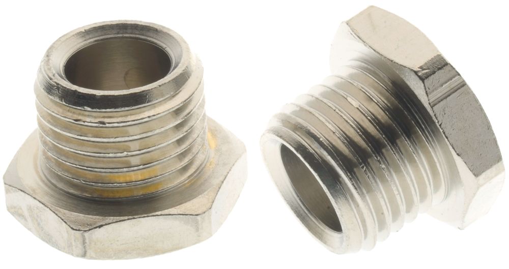 RS PRO 1/2 in Male Nickel Plated Brass Plug Fitting for 10mm