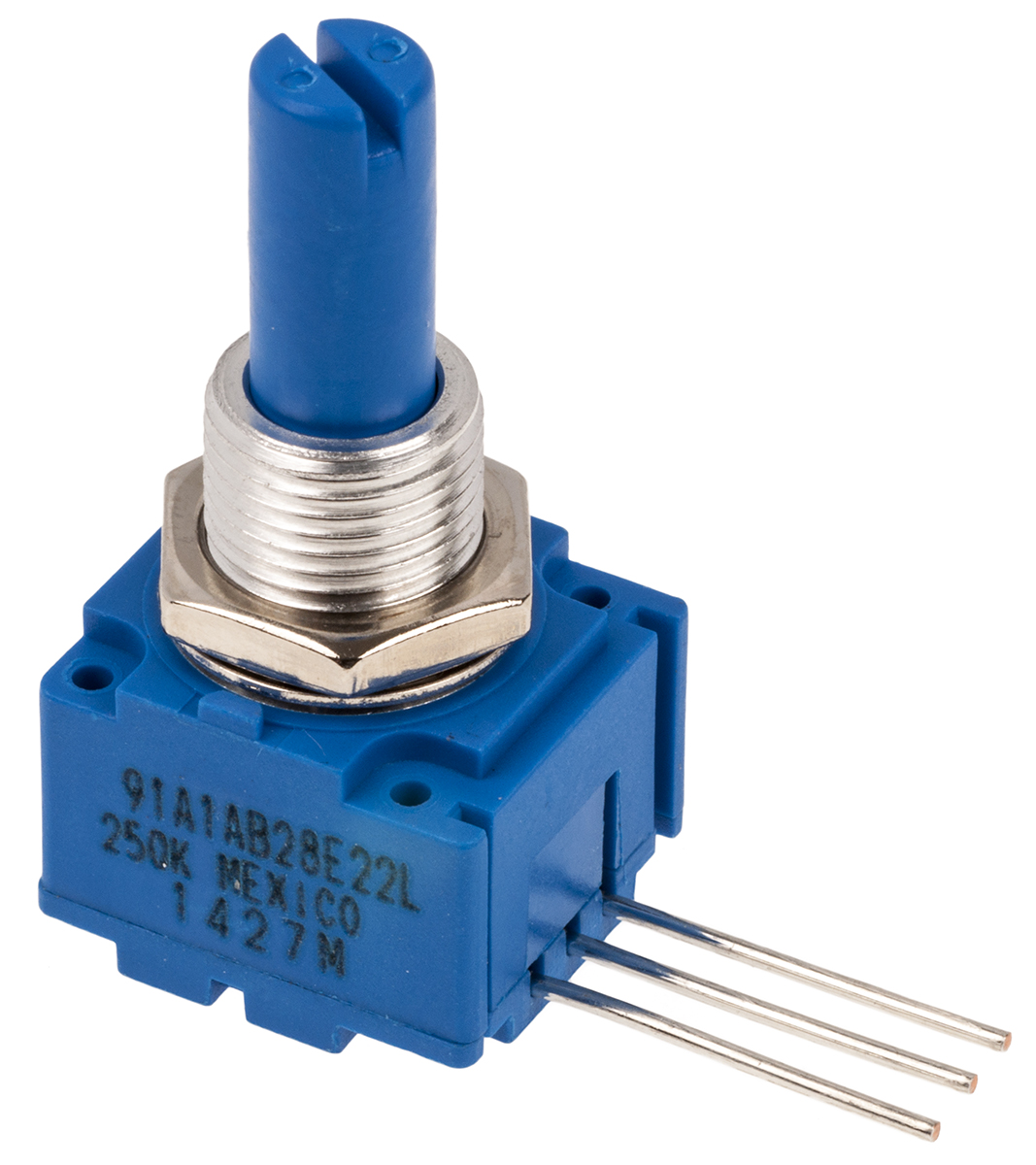 Bourns 91 250kΩ Rotary Potentiometer 1-Gang Panel Mount, 91A1A-B28-E22L