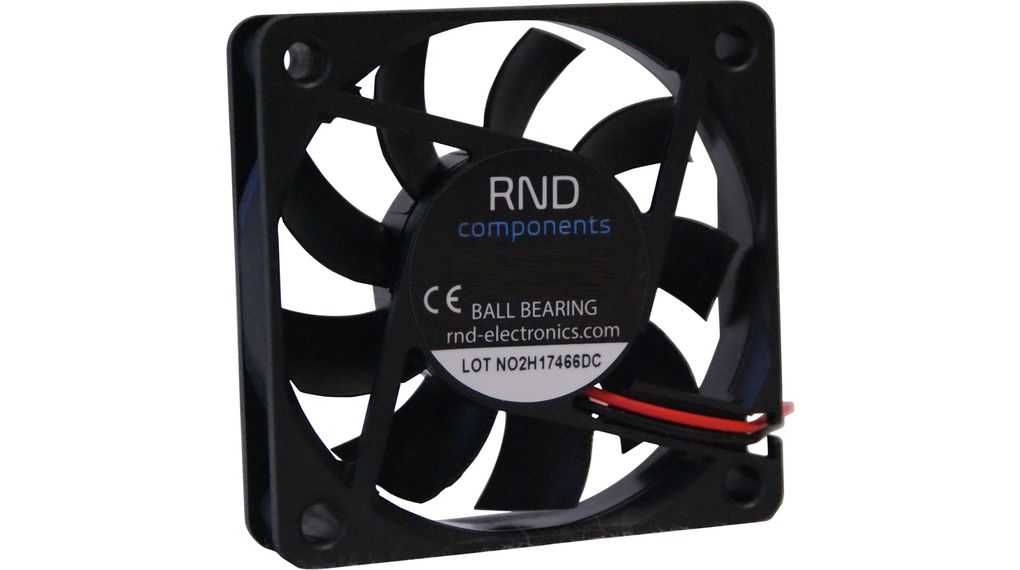 RND Axial Fan, 12 V dc, dc Operation, 21.7cfm, 1.2W, 100mA Max, 60 x 60 x 15mm