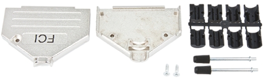 Amphenol Communications Solutions 8655MH Series Die Cast Zinc D Sub Backshell, 37 Way, Strain Relief