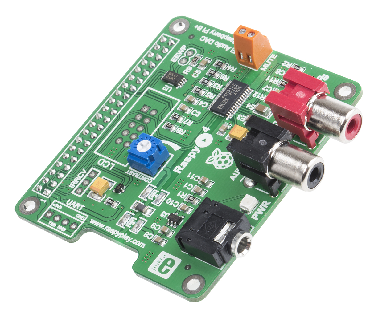 MikroElektronika RaspyPlay4 HiFi Audio Add-On Board for Raspberry Pi