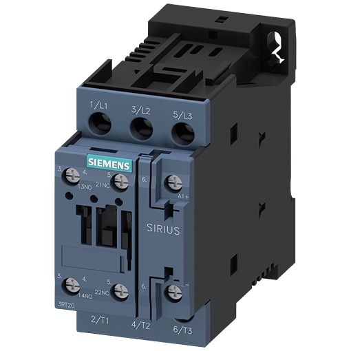 Siemens SIRIUS 3RT Contactor, 24 V Coil, 3-Pole, 13 A, 11 kW, 1 NO + 1 NC, 690 V