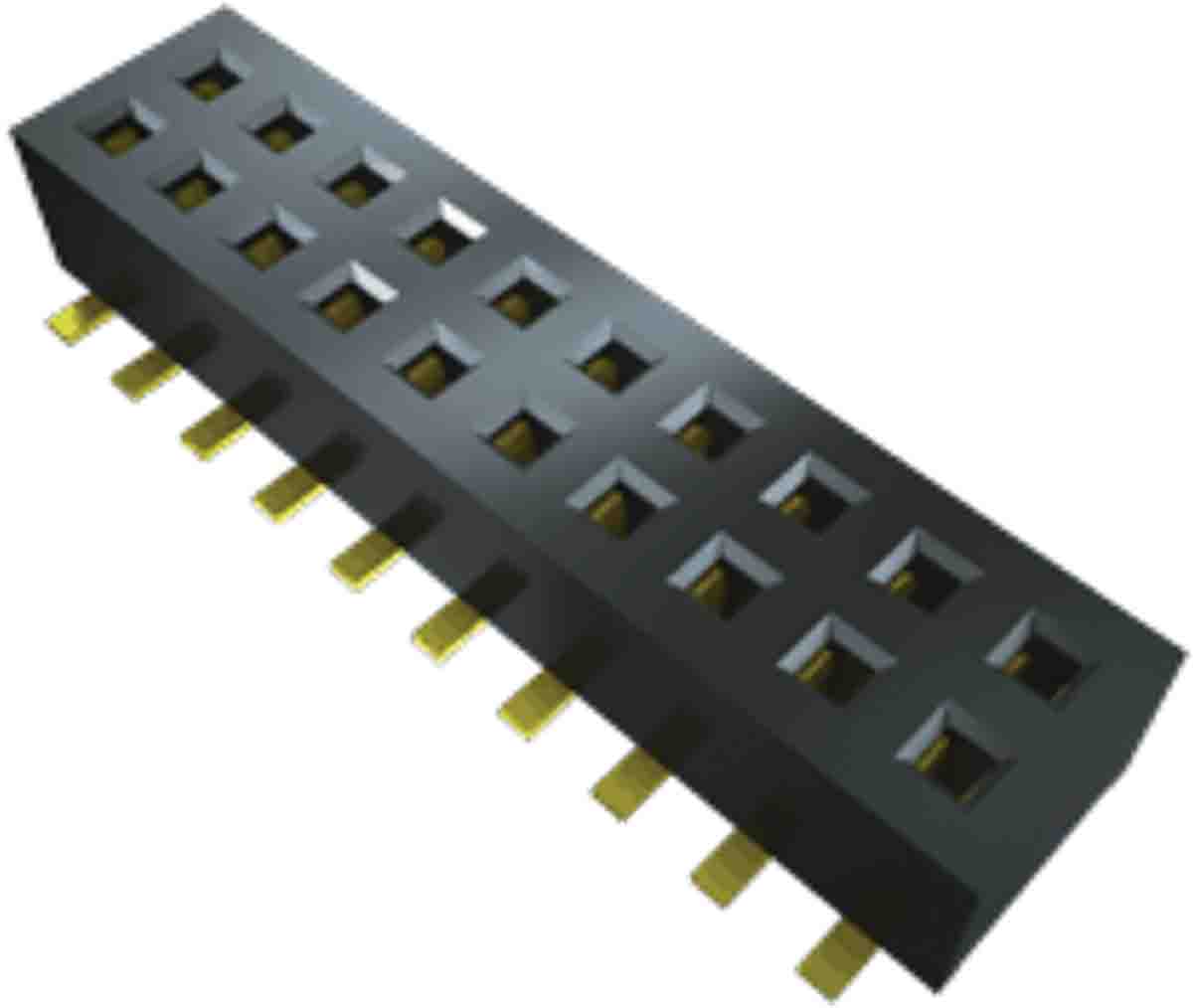 Samtec CLP Series Vertical Surface Mount PCB Socket, 10-Contact, 2-Row, 1.27mm Pitch, Solder Termination