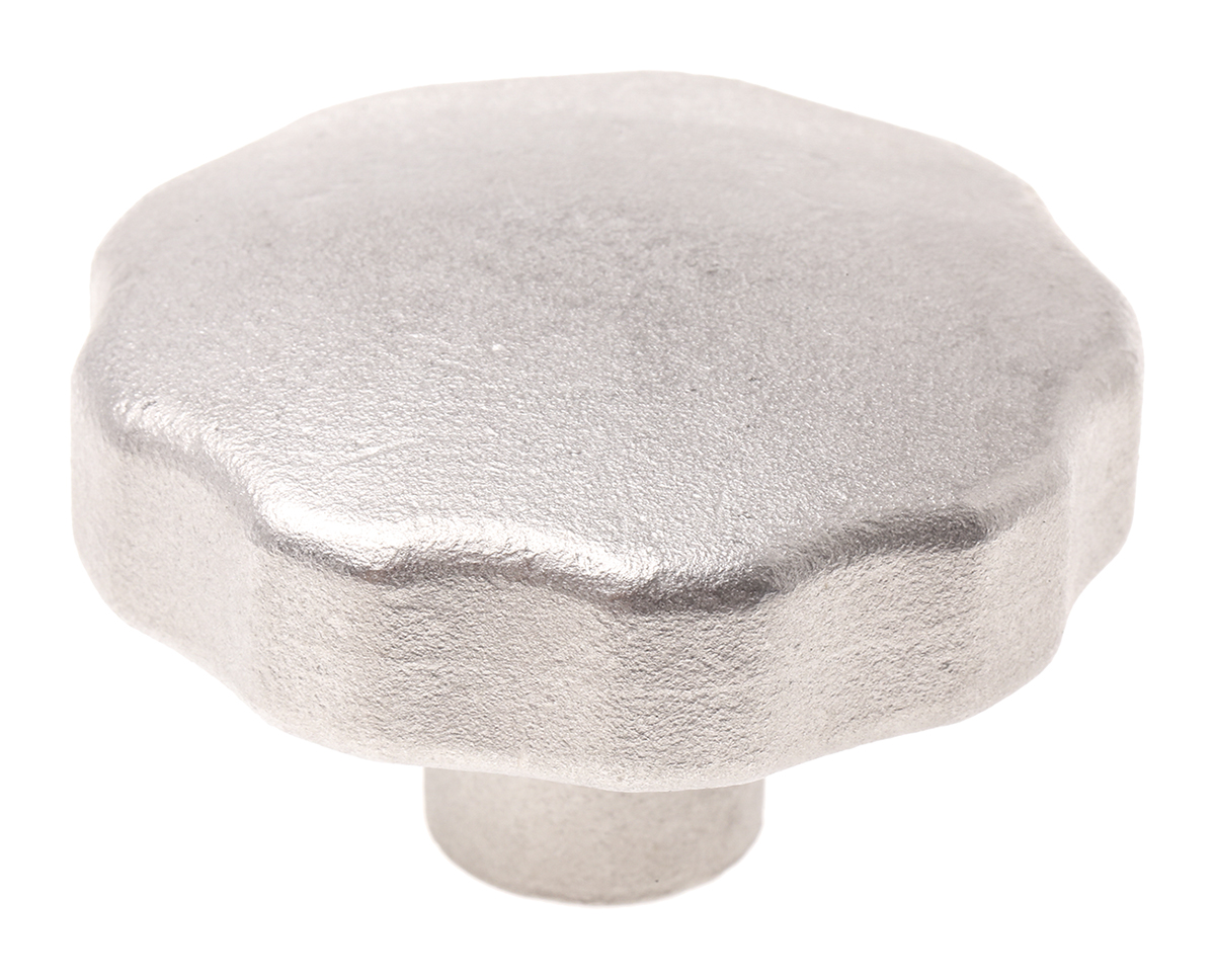 RS PRO Silver Multiple Lobes Clamping Knob, M12, Threaded Hole