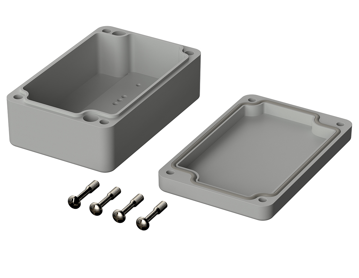 Bopla Euromas Series Light Grey Polycarbonate V0 Enclosure, IP66, IK07, Light Grey Lid, 98 x 64 x 36.4mm