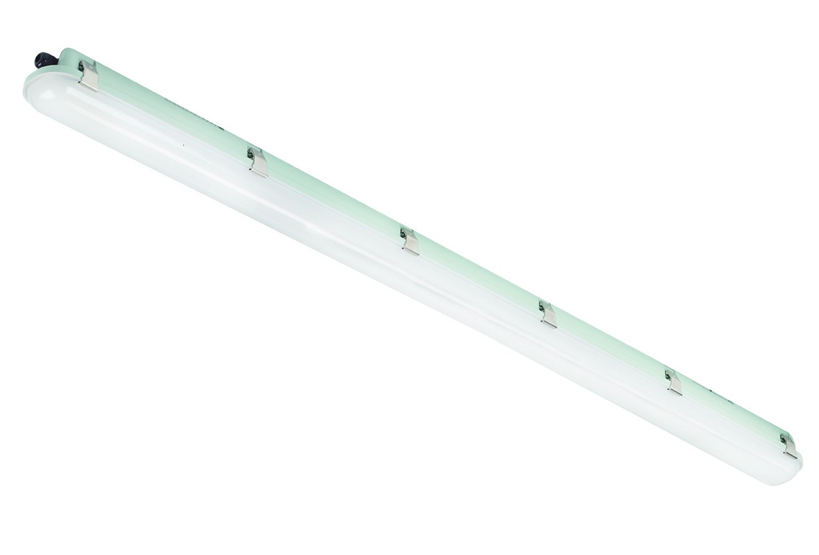 RS PRO 30 → 55W LED Batten Light, 100 → 240V ac LED Batten, 1 Lamp, Anti-corrosive, 1500mm Long, IP65