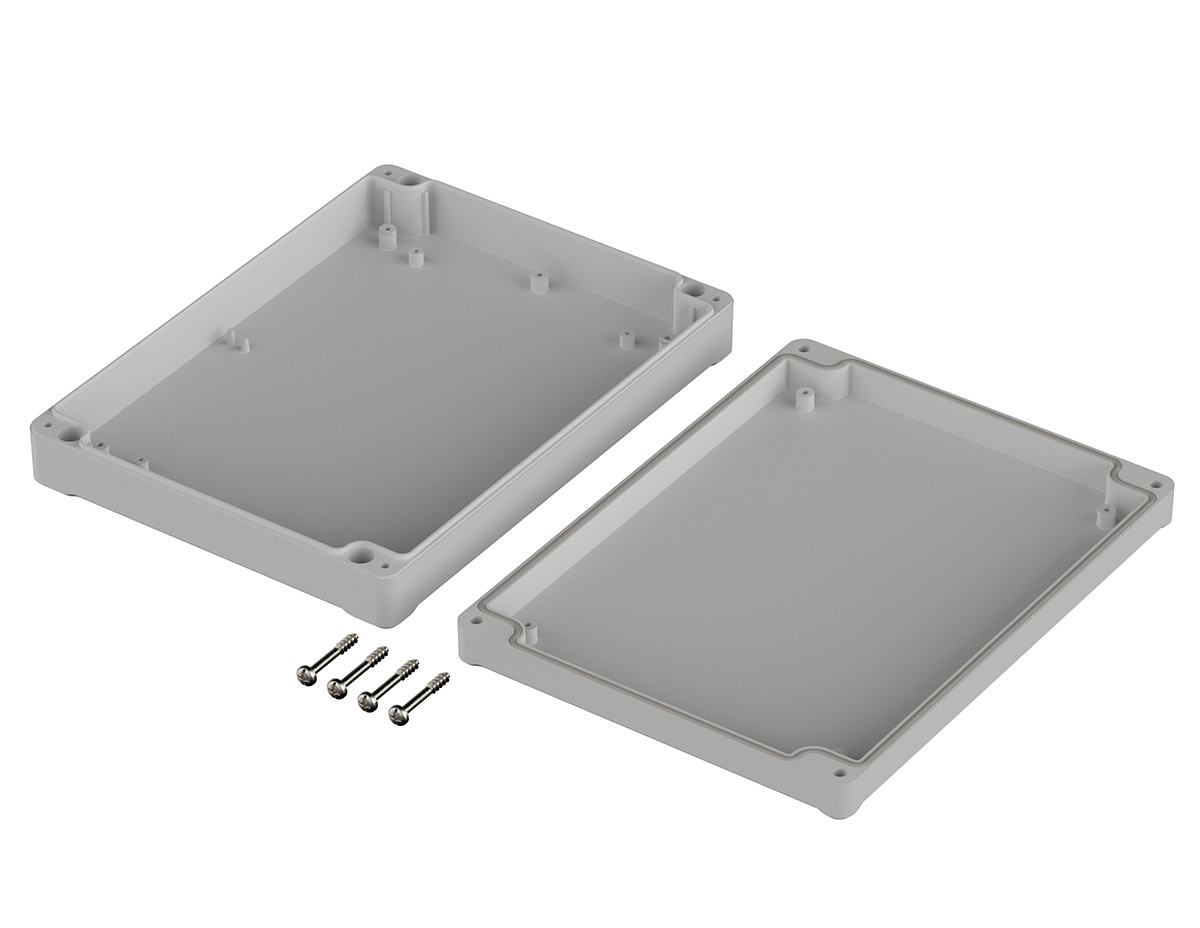 Bopla Euromas II Series Light Grey ABS Enclosure, IP65, Light Grey Lid, 200 x 150 x 37mm