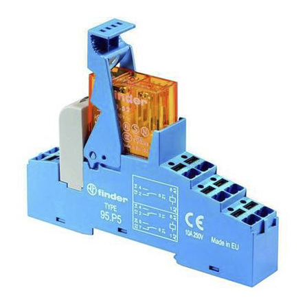 Finder 48 Series Interface Relay, DIN Rail Mount, 24V ac Coil, DPDT-2C/0, 2-Pole, 8A Load