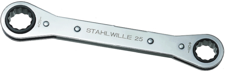 STAHLWILLE Ratchet Ring Spanner, 17mm, Metric, Double Ended, 205 mm Overall