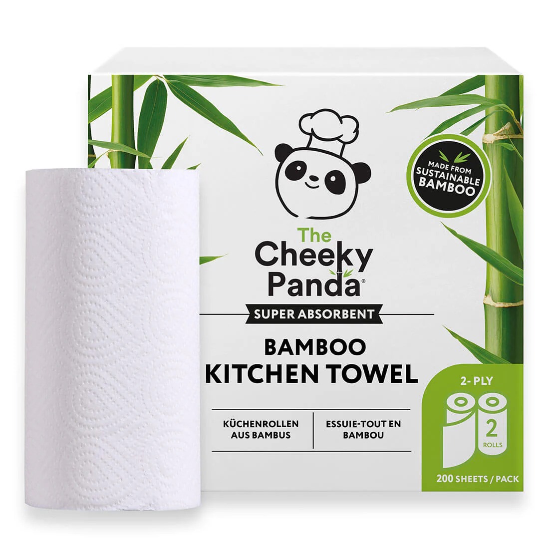 The Cheeky Panda Ltd PFKITCHRL2X5 Rolled White Cleaning Roll, 222 x 222mm, 2-Ply