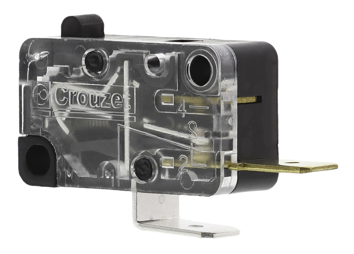 Crouzet Plunger Micro Switch, Tab Terminal, 6 A @ 250 V ac, SPST