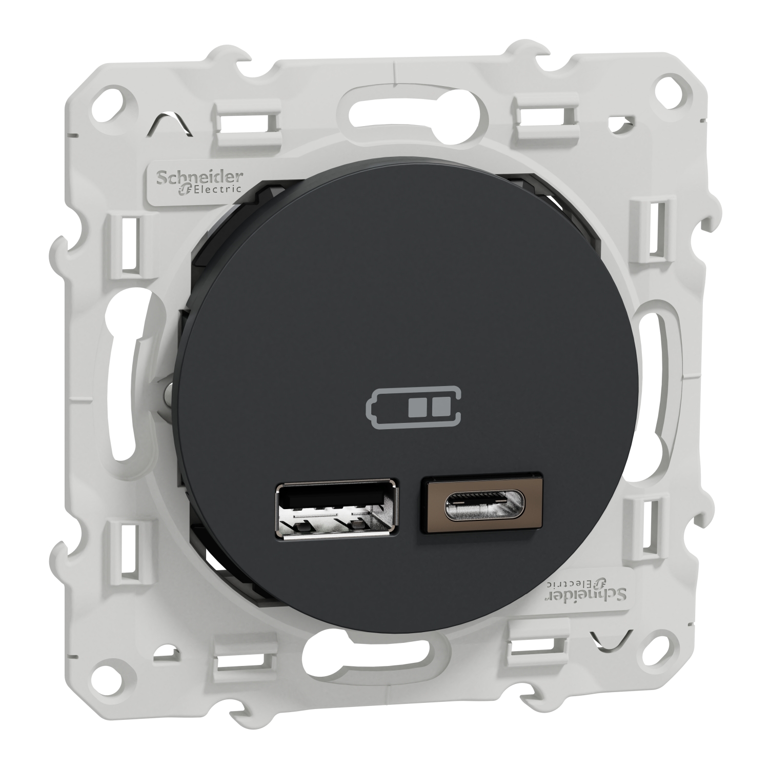 Schneider Electric Anthracite USB Socket, 2.4A