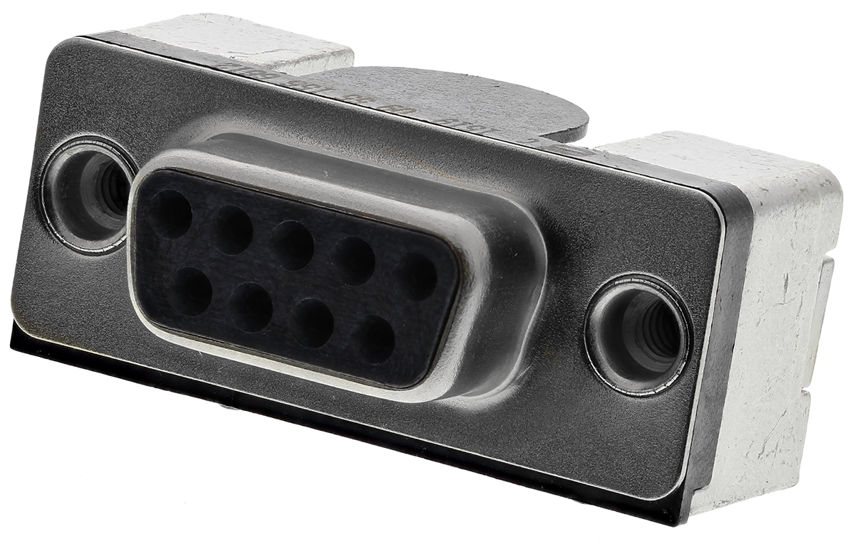 HARTING D-Sub Standard 9 Way Right Angle SMT D-sub Connector Socket, 2.76mm Pitch, with 4-40 UNC Threaded Inserts,