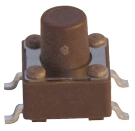 Apem Brown Stem Tactile Switch, SPST 50 mA @ 12 V dc 7mm Surface Mount